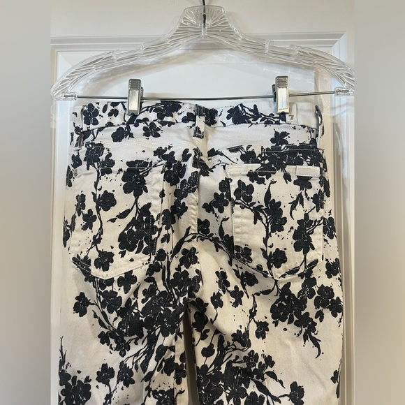 7 For All Mankind Womens Blue and White Floral Ankle Jeans, Size 28 - Picture 5 of 10